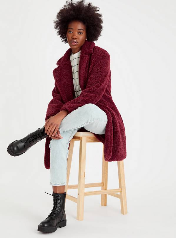 Maroon 2025 teddy coat